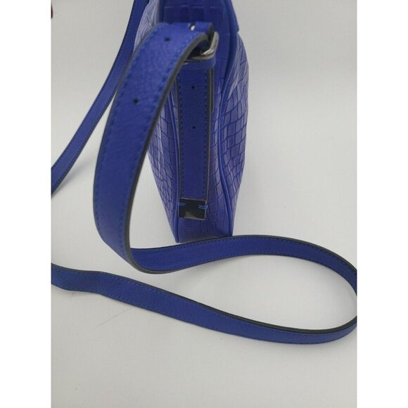 Royal Blue T Tahari Purse Alligator Crocodile Medium Preowned EUC Fast Ship - Picture 3 of 14